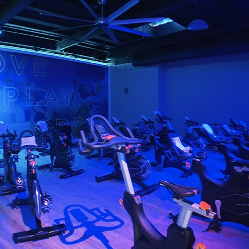 Forma cycle studio under blue light